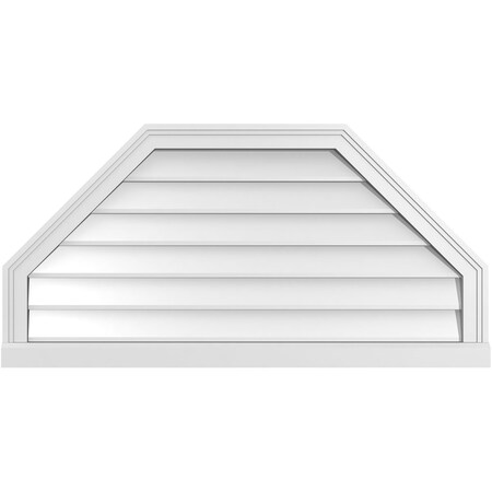 Ekena Millwork Octagonal Top Surface Mount PVC Gable Vent w/ 2"W x 2"P Brickmould Sill Frame, 40"W x 20"H GVPOT40X2003SN